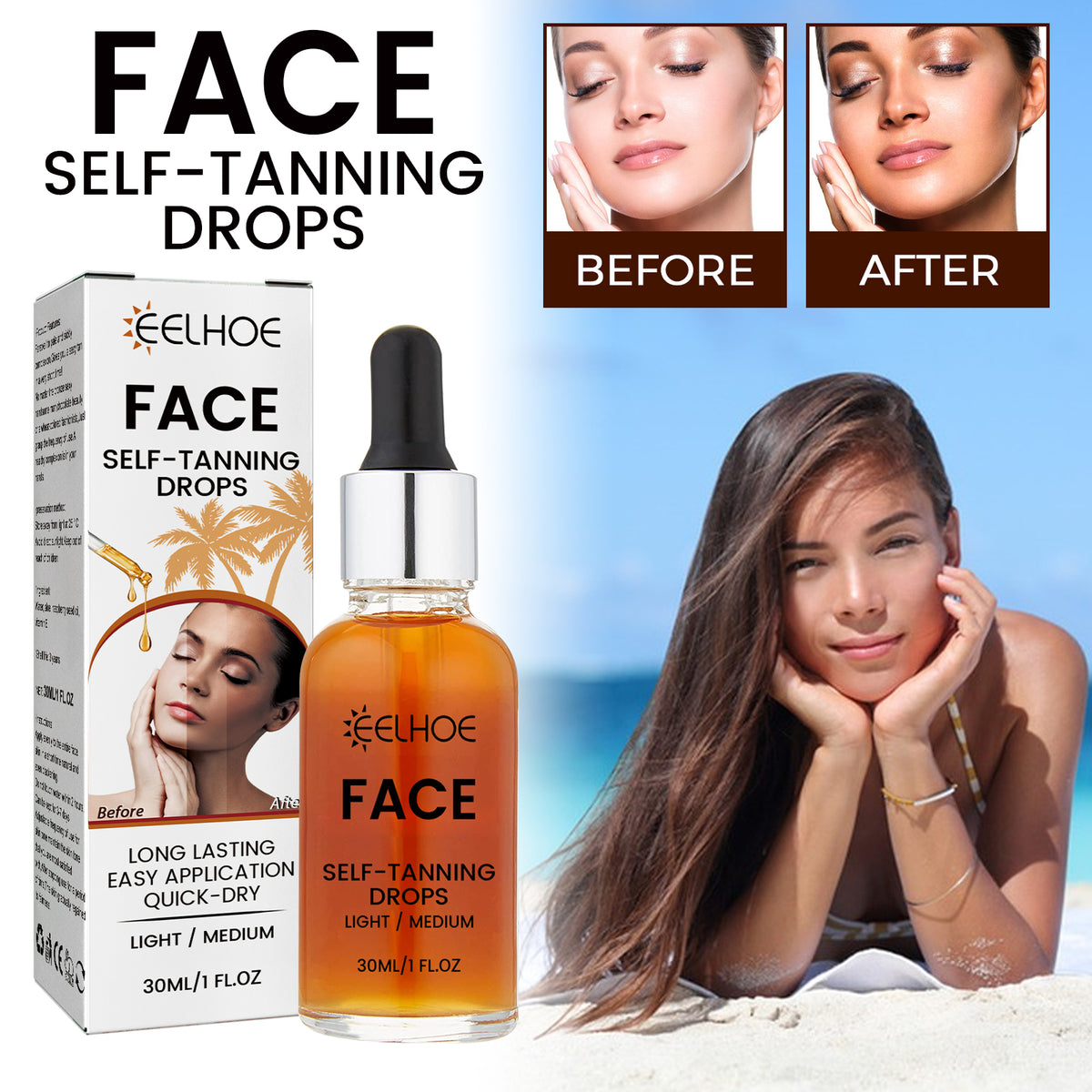 Facial Serum Blackening Natural Fashion Wheat Bronze Moisturizing Beauty Sunscreen Skin Lotion