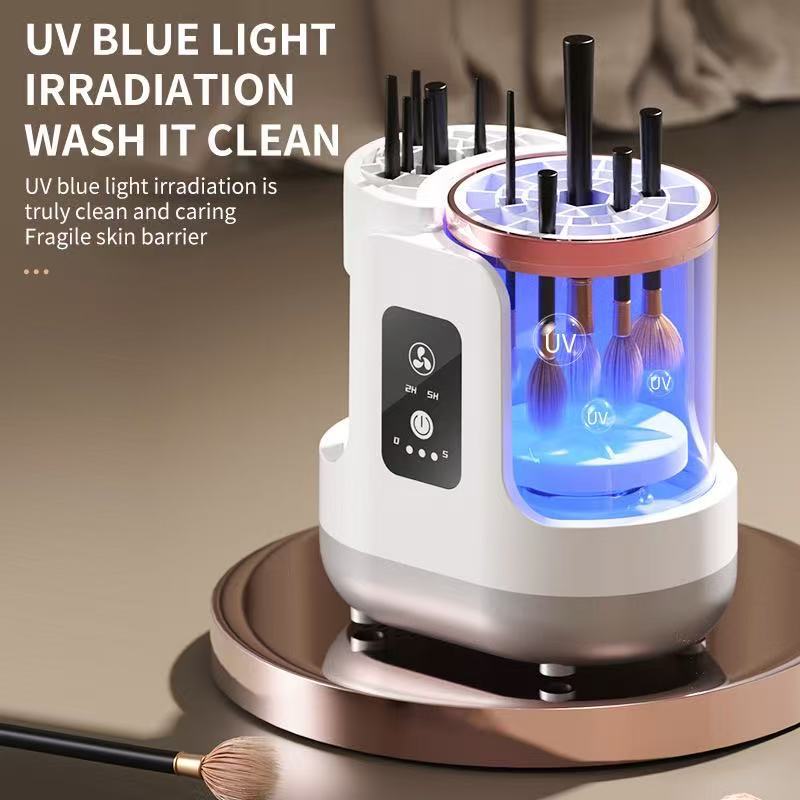 Electric Makeup Brush Cleaner & Dryer  Rechargeable Automatic Brush Washing Machine With Quick-Dry, Hands-Free Home Beauty Tool
